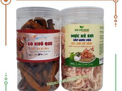 Set 2 món đặc sản Đà Nẵng làm quà QH5 - Thịt bò khô que và mực xé sợi hấp nước dừa