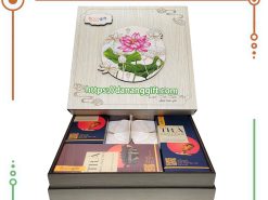 Hộp quà Trà Gạo Lứt rẫy đậu đen xanh lòng cùng Trà Hoa Atiso đỏ cao cấp làm quà - DaNangGift