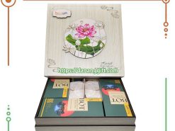 Set quà Bột Matcha Rau Má nguyên chất kết hợp hộp gỗ cao cấp làm quà tặng chất lượng - DaNangGift
