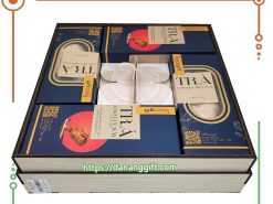 Hộp quà gỗ sang trọng kết hợp với trà dinh dưỡng - DaNangGift