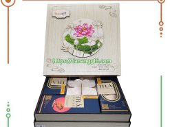 Hộp quà gỗ sang trọng kết hợp với trà dinh dưỡng - DaNangGift