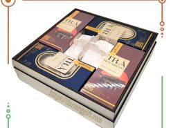 Set quà tặng hộp gỗ cao cấp với trà ướp Sen Tiến Vua kết hợp trà hoa Atiso đỏ- DanangGift
