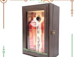 Hộp quà Rượu Vang Ý Margaset hộp gỗ có quai xách sang trọng - DaNangGift