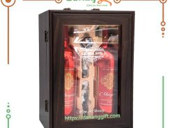 Hộp quà Rượu Vang Ý Margaset hộp gỗ có quai xách sang trọng - DaNangGift