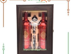 Hộp quà Rượu Vang Ý Margaset hộp gỗ có quai xách sang trọng - DaNangGift