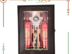 Hộp quà Rượu Vang Ý Margaset hộp gỗ có quai xách sang trọng - DaNangGift