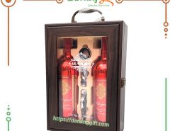 Hộp quà Rượu Vang Ý Margaset hộp gỗ có quai xách sang trọng - DaNangGift